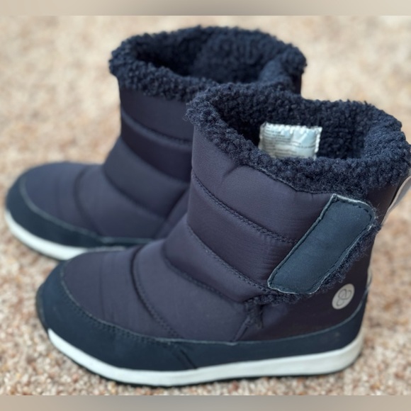 EUC / VGUC Size 10M Navy Zella Boy’s' Quilted Fleece Lined Snow Boot - Picture 7 of 9